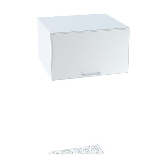 Шкаф верхний горизонтальный глубокий Кухня Мемфис 600 мм Белый - Атласный серый