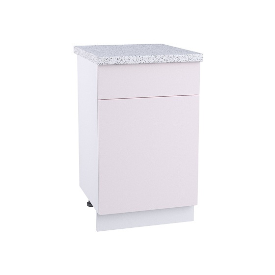 Шкаф нижний 1 ящик Кухня Валерия 500 мм Белый - Японский шёлк
