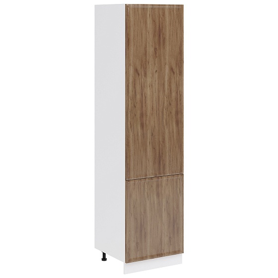 Шкаф пенал высокий под холодильник с боковинами ЛДСП Кухня Беверли 600 мм Белый - Дуб Бурбон