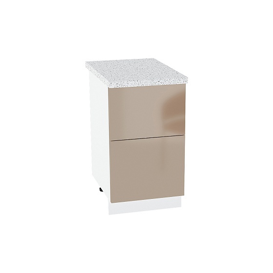 Шкаф нижний с 2 ящиками Кухня Эстетик 600 мм Белый - Сиенна