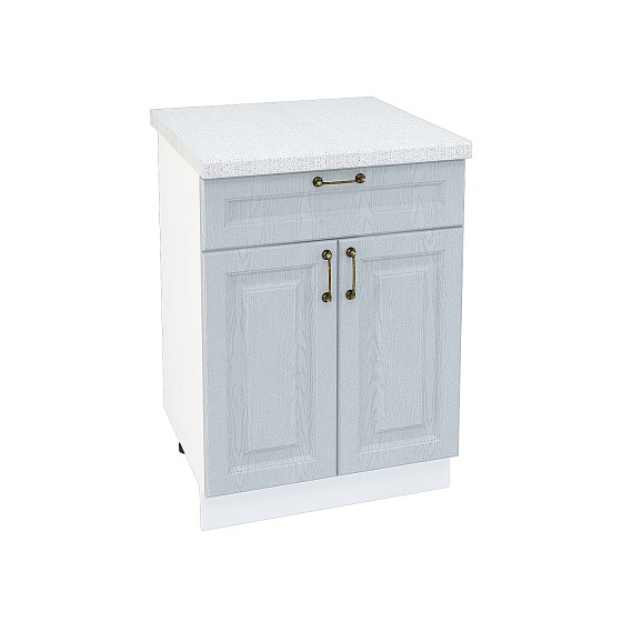 Шкаф нижний 1 ящик Кухня Ницца 600 мм Белый - Дуб серый