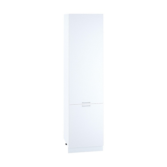 Шкаф пенал высокий Кухня Мемфис 600 мм Белый - Белый софт