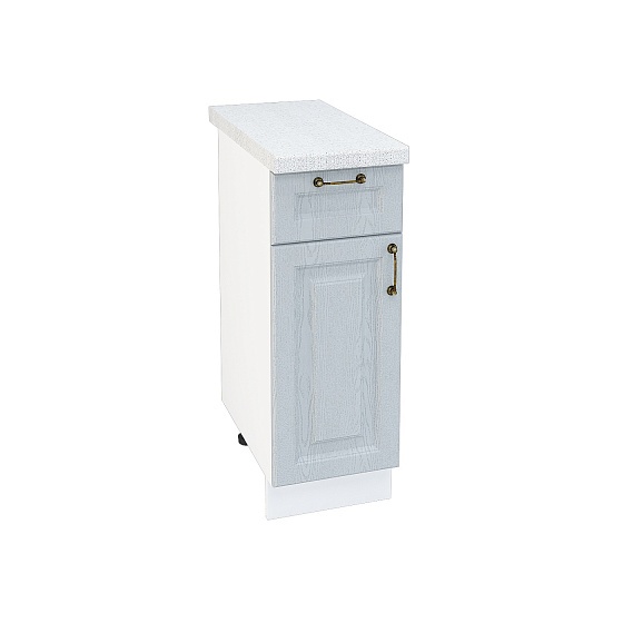 Шкаф нижний 1 ящик Кухня Ницца 300 мм Белый - Дуб серый