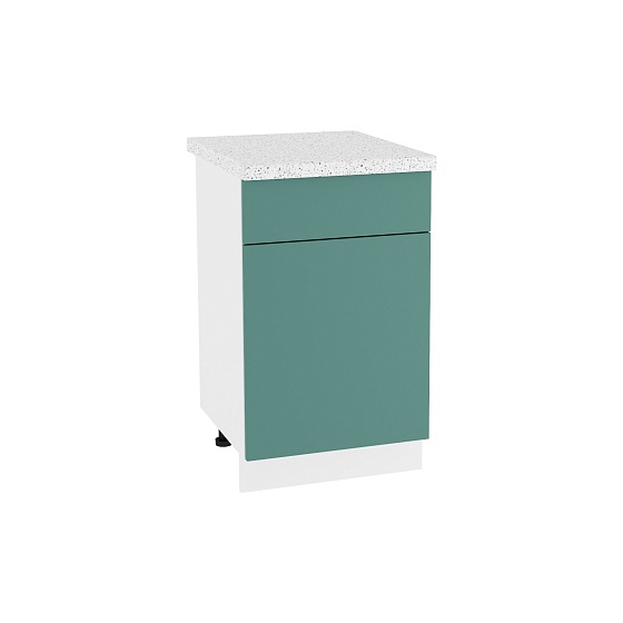Шкаф нижний 1 ящик Кухня Валерия 500 мм Белый - Лагуна софт